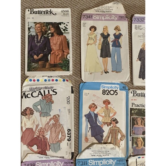 Lot of  20 Vintage Sewing Patterns 70s 80s +  Boho Retro bell bottoms - Picture 15 of 16